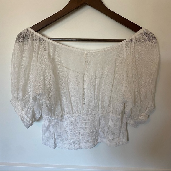 Free People white sheer top - Picture 2 of 5